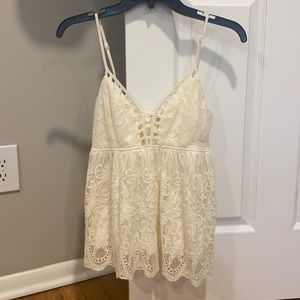 Forever 21 Mesh/Embroidered Top - Size Small